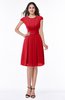 Elegant Jewel Chiffon Knee Length Sash Plus Size Bridesmaid Dresses