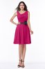 Elegant A-line V-neck Zip up Chiffon Plus Size Bridesmaid Dresses