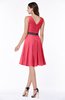 Elegant A-line V-neck Zip up Chiffon Plus Size Bridesmaid Dresses