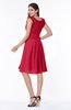 Elegant A-line Zipper Chiffon Knee Length Plus Size Bridesmaid Dresses