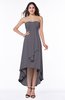 Romantic A-line Strapless Zipper Chiffon Tassel Plus Size Bridesmaid Dresses