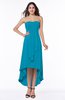 Romantic A-line Strapless Zipper Chiffon Tassel Plus Size Bridesmaid Dresses