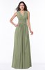 Traditional V-neck Zipper Chiffon Sash Plus Size Bridesmaid Dresses