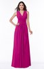 Traditional V-neck Zipper Chiffon Sash Plus Size Bridesmaid Dresses