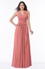 Traditional V-neck Zipper Chiffon Sash Plus Size Bridesmaid Dresses