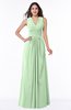 Traditional V-neck Zipper Chiffon Sash Plus Size Bridesmaid Dresses