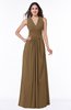 Traditional V-neck Zipper Chiffon Sash Plus Size Bridesmaid Dresses