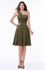 Simple Sleeveless Zip up Knee Length Ribbon Bridesmaid Dresses