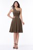 Simple Sleeveless Zip up Knee Length Ribbon Bridesmaid Dresses