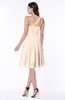 Simple Sleeveless Zip up Knee Length Ribbon Bridesmaid Dresses
