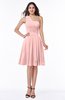 Simple Sleeveless Zip up Knee Length Ribbon Bridesmaid Dresses