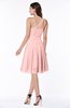 Simple Sleeveless Zip up Knee Length Ribbon Bridesmaid Dresses
