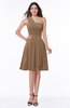 Simple Sleeveless Zip up Knee Length Ribbon Bridesmaid Dresses