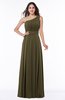 Plain Asymmetric Neckline Sleeveless Half Backless Floor Length Plus Size Bridesmaid Dresses
