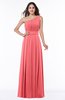 Plain Asymmetric Neckline Sleeveless Half Backless Floor Length Plus Size Bridesmaid Dresses