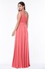 Plain Asymmetric Neckline Sleeveless Half Backless Floor Length Plus Size Bridesmaid Dresses
