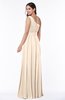 Plain Asymmetric Neckline Sleeveless Half Backless Floor Length Plus Size Bridesmaid Dresses