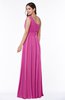 Plain Asymmetric Neckline Sleeveless Half Backless Floor Length Plus Size Bridesmaid Dresses