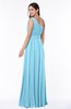 Plain Asymmetric Neckline Sleeveless Half Backless Floor Length Plus Size Bridesmaid Dresses