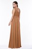 Plain Asymmetric Neckline Sleeveless Half Backless Floor Length Plus Size Bridesmaid Dresses