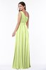 Plain Asymmetric Neckline Sleeveless Half Backless Floor Length Plus Size Bridesmaid Dresses
