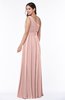 Plain Asymmetric Neckline Sleeveless Half Backless Floor Length Plus Size Bridesmaid Dresses