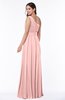 Plain Asymmetric Neckline Sleeveless Half Backless Floor Length Plus Size Bridesmaid Dresses