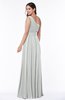Plain Asymmetric Neckline Sleeveless Half Backless Floor Length Plus Size Bridesmaid Dresses