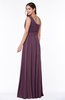 Plain Asymmetric Neckline Sleeveless Half Backless Floor Length Plus Size Bridesmaid Dresses