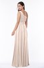Plain Asymmetric Neckline Sleeveless Half Backless Floor Length Plus Size Bridesmaid Dresses