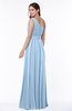 Plain Asymmetric Neckline Sleeveless Half Backless Floor Length Plus Size Bridesmaid Dresses