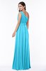 Plain Asymmetric Neckline Sleeveless Half Backless Floor Length Plus Size Bridesmaid Dresses