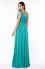 Plain Asymmetric Neckline Sleeveless Half Backless Floor Length Plus Size Bridesmaid Dresses