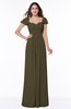 Modern Portrait Short Sleeve Floor Length Sash Plus Size Bridesmaid Dresses