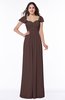Modern Portrait Short Sleeve Floor Length Sash Plus Size Bridesmaid Dresses