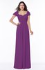 Modern Portrait Short Sleeve Floor Length Sash Plus Size Bridesmaid Dresses