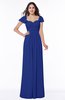Modern Portrait Short Sleeve Floor Length Sash Plus Size Bridesmaid Dresses