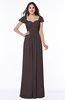 Modern Portrait Short Sleeve Floor Length Sash Plus Size Bridesmaid Dresses