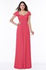Modern Portrait Short Sleeve Floor Length Sash Plus Size Bridesmaid Dresses
