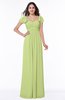 Modern Portrait Short Sleeve Floor Length Sash Plus Size Bridesmaid Dresses