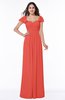 Modern Portrait Short Sleeve Floor Length Sash Plus Size Bridesmaid Dresses