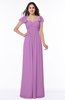 Modern Portrait Short Sleeve Floor Length Sash Plus Size Bridesmaid Dresses