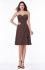 Casual A-line Zipper Chiffon Knee Length Ruching Bridesmaid Dresses