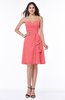 Casual A-line Zipper Chiffon Knee Length Ruching Bridesmaid Dresses