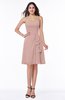 Casual A-line Zipper Chiffon Knee Length Ruching Bridesmaid Dresses