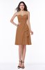 Casual A-line Zipper Chiffon Knee Length Ruching Bridesmaid Dresses