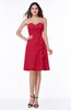 Casual A-line Zipper Chiffon Knee Length Ruching Bridesmaid Dresses