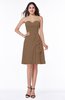 Casual A-line Zipper Chiffon Knee Length Ruching Bridesmaid Dresses