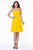 Casual A-line Zipper Chiffon Knee Length Ruching Bridesmaid Dresses