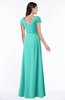 Modest Short Sleeve Chiffon Floor Length Ruching Plus Size Bridesmaid Dresses